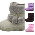 thumbnail image 1 of Girls Winter Snow Boots with Zip Non Warm Lined Shoes for Kids, 1 of 4