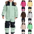thumbnail image 1 of Girls Winter Snowsuits for Kids Skiing Jumpsuit Sets Windproof Coats and Pants Green 2-3 Years, 1 of 3