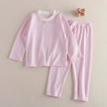 thumbnail image 1 of Girls Winter Thermal Pajama Set Long Sleeve Cozy Loungewear Soft Casual Home Outfit Comfortable Kids Sleepwear Sleepwear Long/Short Sleeve Jammies for Kids Button-Down Nightwear Loungewear, 1 of 6