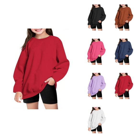 Girls Winter Warm Oversized Hoodie, Long Sleeve Crewneck Pullover Sweatshirt, Casual Fall Fashion Sweatshirt for Teen Girls 2025