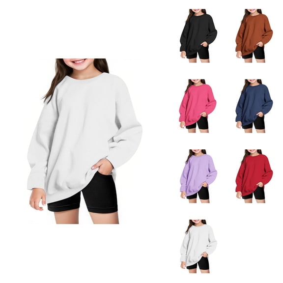 Girls Winter Warm Oversized Hoodie, Long Sleeve Crewneck Pullover Sweatshirt, Casual Fall Fashion Sweatshirt for Teen Girls 2025