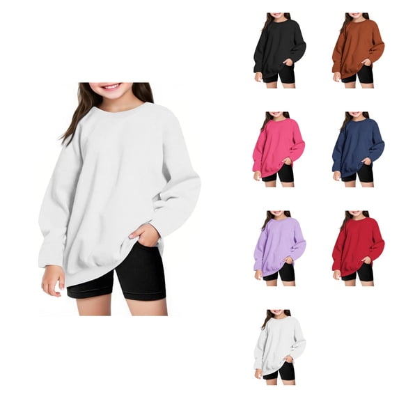 Girls Winter Warm Oversized Hoodie, Long Sleeve Crewneck Pullover Sweatshirt, Casual Fall Fashion Sweatshirt for Girls 2025