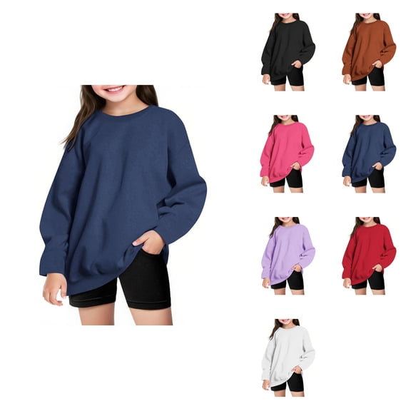 Girls Winter Warm Oversized Hoodie, Long Sleeve Crewneck Pullover Sweatshirt, Casual Fall Fashion Sweatshirt for Teen Girls 2025