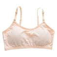 thumbnail image 1 of Girls Wirefree Bras New Girls Primary and Secondary School Solid Color Comfortable Camisole Bra Style B-20 Beige 12 Years, 1 of 3