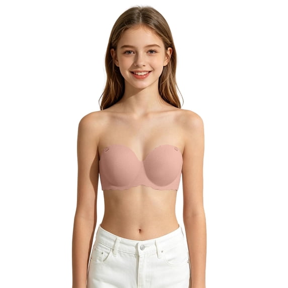 Girls Wireless Bra Padded Push Up Teen Underwear for Ages 13-18,Pink,36