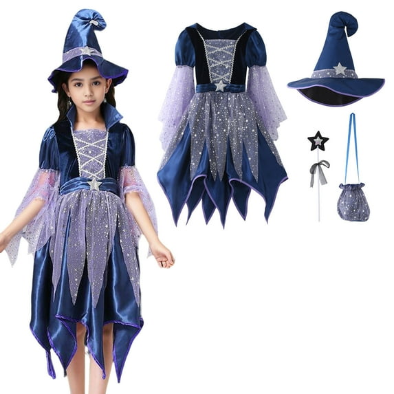 Girls Witch Tulle Dress Halloween for Girls 5-6 Years Kids Girls Dress