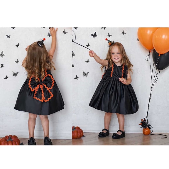 Girls Witch Outfits Gown Dress Girls Dresses Cosplay Party Halloween Outfits for Girls 6-9 Months Halloween Outfits Dress Up