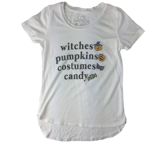 Girls Witches Pumpkins Costumes Candy Glitter Halloween T-Shirt