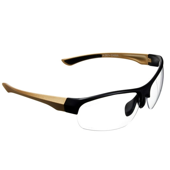 Girls With Guns Devotee Protective Shooting Safety Glasses, Clear Lenses, Anti-Scratch/Fog/Uv Coated, Ansi Z87+ & Ce Rated, Gold/Brown