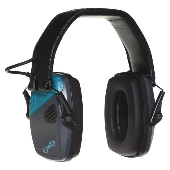 Girls With Guns Shield Low-Profile Electronic Earmuffs, 24 Db Nrr, Ansi S3.19 & Ce En352-1 Hearing Protection Rated, Gray/Teal/Black