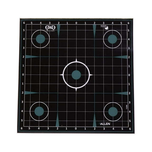 Girls With Guns Splash Adhesive 12 In. X 12 In. Sight Grid Target By Allen, 5 Targets Per Pack