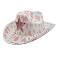 thumbnail image 1 of Girls Women Cowboy Hat With Wind Lanyard Party Festival Cosplay Costume Western Wide Brim Hat Kids, 1 of 5
