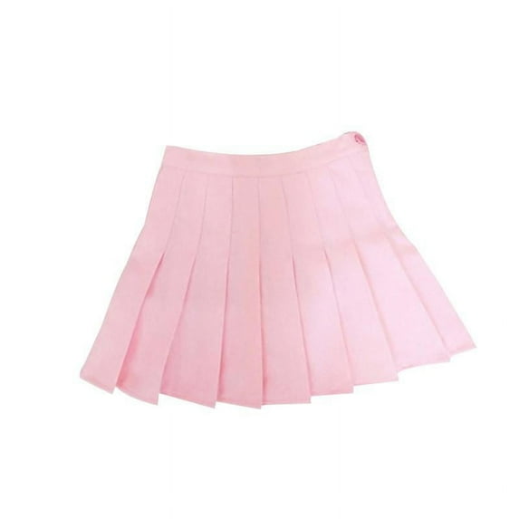 Girls Women High Waisted Plain Pleated Skirt Skater Tennis School Uniforms A-line Mini Skirt Lining Shorts