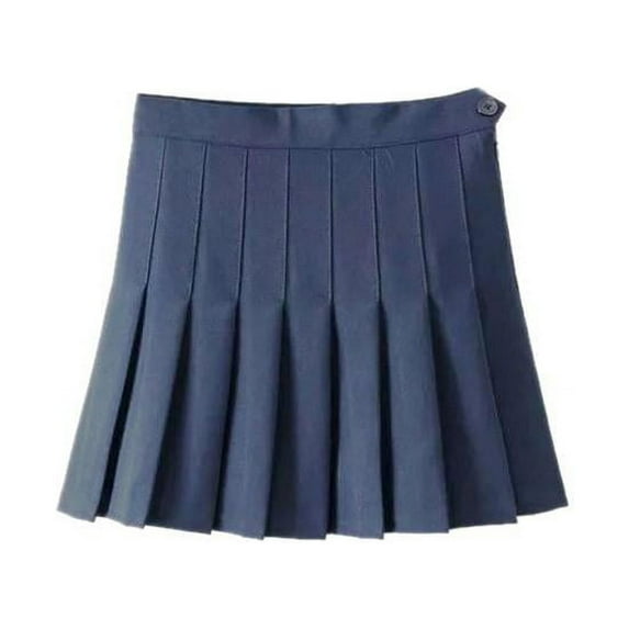 Girls Women High Waisted Pleated Skirt Plain Plaid A-line Mini Skirt Skater Tennis School Uniform Skirts Lining Shorts