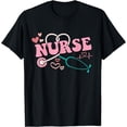 thumbnail image 1 of Girls Women Nurses Valentines Day Hearts Stethoscope T-Shirt, 1 of 3
