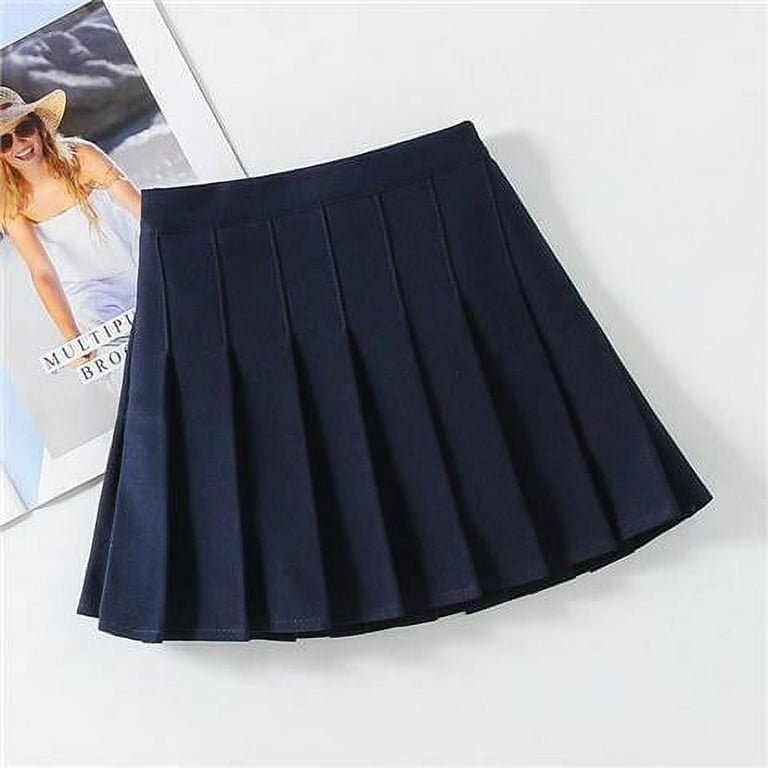 Girls Women's School Uniform Skirt, A-line Mini Solid Color
