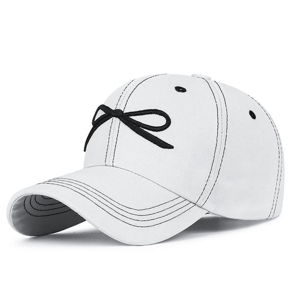Girls Womens Baseball Cap Adjustable Sun Hat For Casual Running Light Workouts Play White One Size