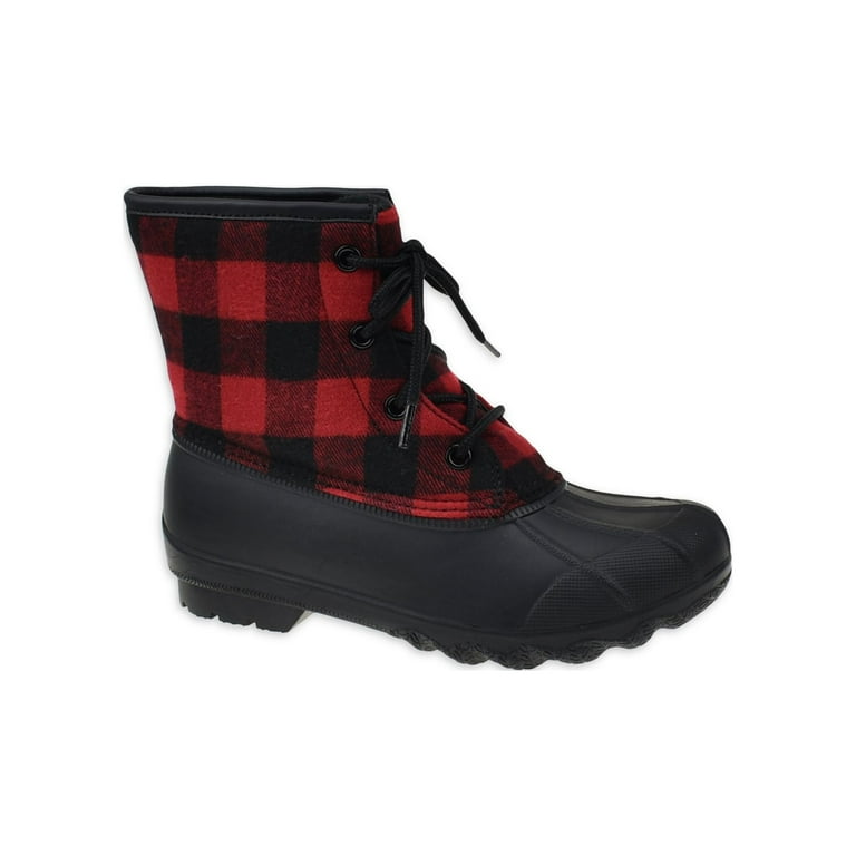 Duck boots with hot sale plaid lining