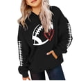 thumbnail image 1 of Girls Y2k Football Sweatshirt Cute Rugby Graphic Hoodies Pullover Football Season Long Sleeve Oversized Tops with Pockets, 1 of 7