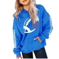 thumbnail image 1 of Girls Y2k Football Sweatshirt Cute Rugby Graphic Hoodies Pullover Football Season Long Sleeve Oversized Tops with Pockets, 1 of 7