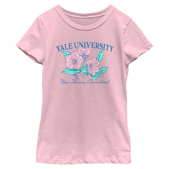 Girls Yale University Floral School Logo T Shirt