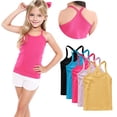 thumbnail image 1 of Girls Yellow 100% Cotton Racerback Tank Tops 5-Pack Sleeveless Undershirts for Active Layering,Size 4 T, 1 of 9