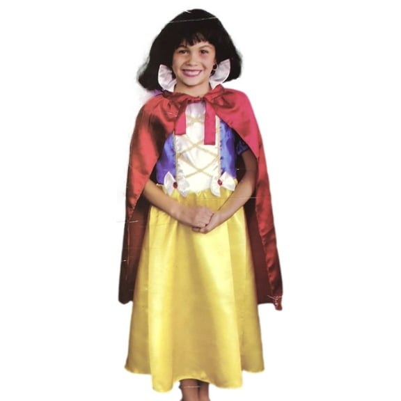 Girls Yellow Forrest Princess Costume Dress & Cape Set Small (4-6)