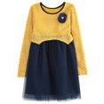 thumbnail image 1 of Girls Yellow Navy Dress Layered Bottoms Sweet Sweater 7/8, 1 of 2