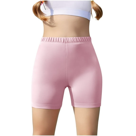Girls Yoga Biker Shorts Stretch High Waist Dance Shorts Cotton Comfort Workout Athletic Volleyball Shorts 9T