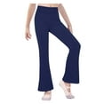 thumbnail image 1 of Girls Yoga Pants High Waist Stretch Size 8-9 Years Old Dark Blue Leggings Bootleg Activewear, 1 of 7