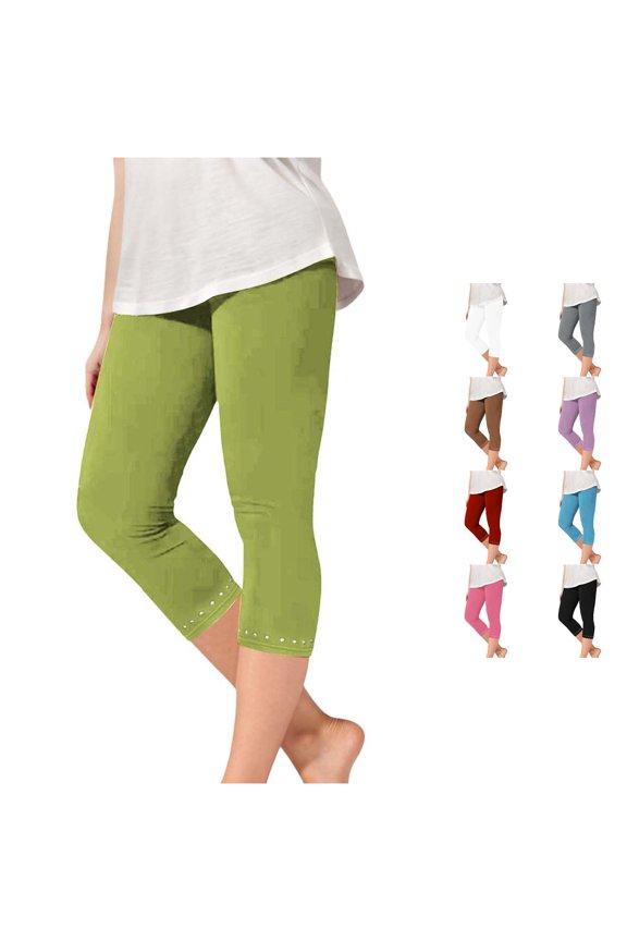 Girls Yoga Pants with Rhinestone Trim Comfortable Stretchy Capris for Everyday Wear Casual School Outdoor Activities Spring Summer Fall Toddler Short Pants Girls Cat and Girls Leggings Smart