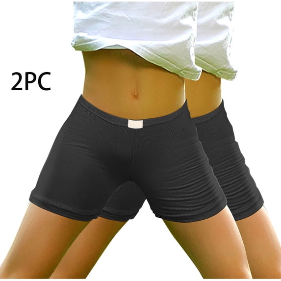 Girls Yoga Shorts Athletic Workout 2 Pack 3-14 Years Toddlers Teens Slim-Fit Leggings Boyshorts Casual Solid Elastic High Waisted Short
