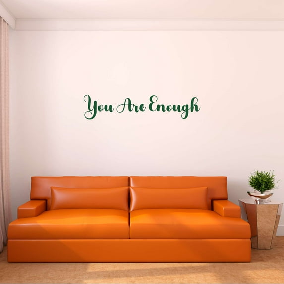 Girls You are enough Inspirational Quotes & Sayings Wall Decal Decoration Vinyl Wall Decals Mural Decal Wall Art Decor Lasts Years and Easily Removable - Size: 10 In(W) x 2 In(H)