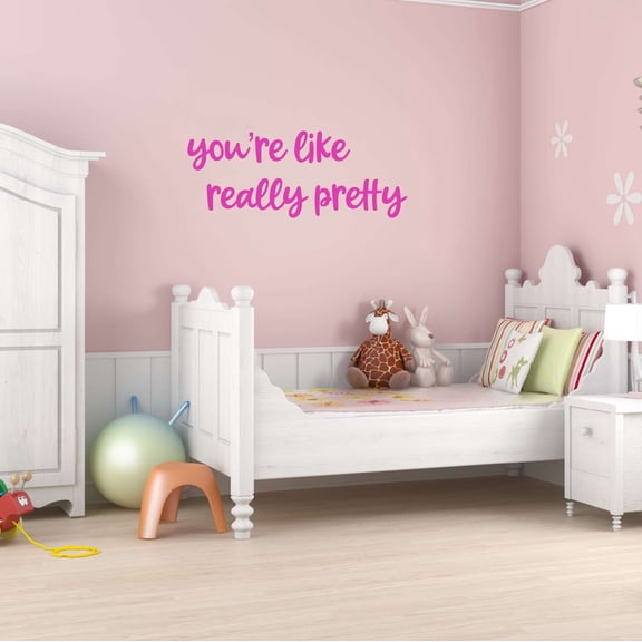Girls You're like really Pretty Inspirational Quotes & Sayings Wall Decal Decoration You are Pretty Self Affirmation Quote Wall Art Lasts Years and Easily Removable - Size: 10 In(W) x 4 In(H)