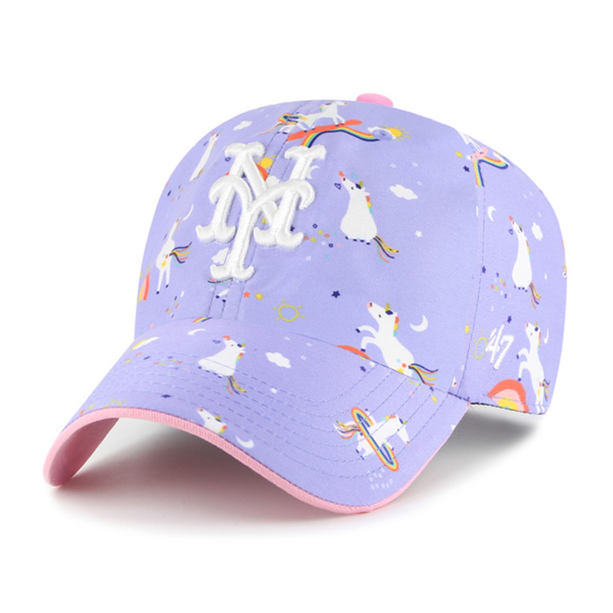 Girls Youth-'47 Lavender New York Mets Unicorn Clean Up Adjustable