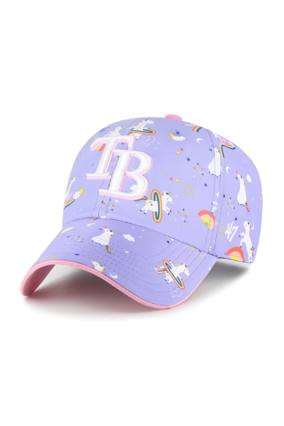 Girls Youth '47 Lavender Tampa Bay Rays Unicorn Clean Up Adjustable Hat