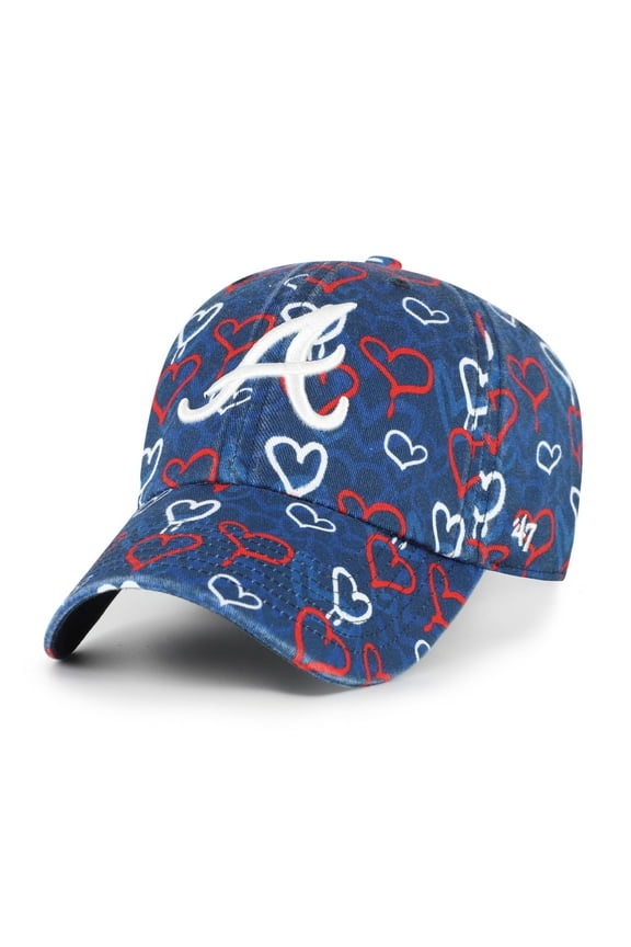 Girls Youth '47 Navy Atlanta Braves Mural Clean Up Adjustable Hat