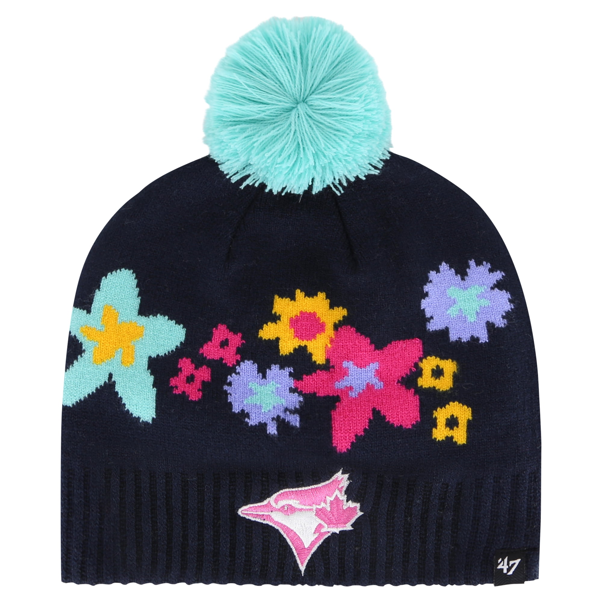 Girls Youth '47 Navy Toronto Blue Jays Buttercup Knit Beanie with Pom