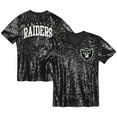 thumbnail image 1 of Girls Youth Black Las Vegas Raiders Wordmark Sequin V-Neck Top, 1 of 3