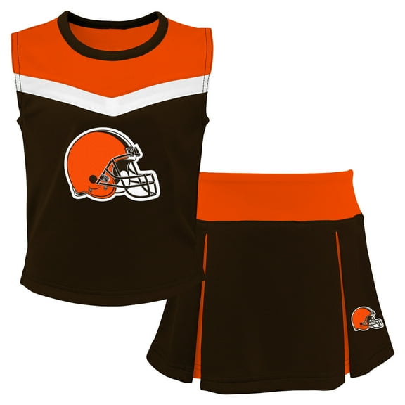 Girls Youth Brown/Orange Cleveland Browns Two-Piece Spirit Cheerleader Set