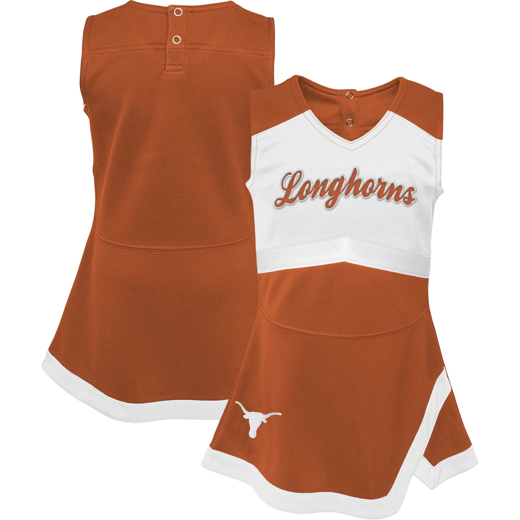 Trotter Street Kids Girls Cheerleader Skirt Set - Burnt Orange Texas