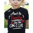 thumbnail image 1 of Girls Youth Casual Fashion Ain't No Family Like The One I Got Letter Printed Short Sleeve T-Shirt, Cute Style, Round Neck, Summer Top – Black, 1 of 6