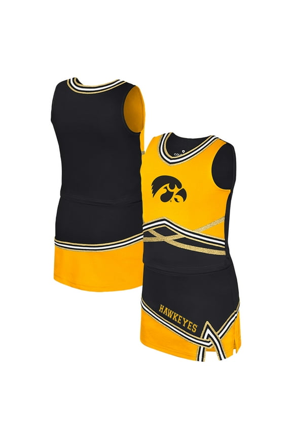 Girls Youth Colosseum Black Iowa Hawkeyes Lollipop Park Cheer Two-Piece Set