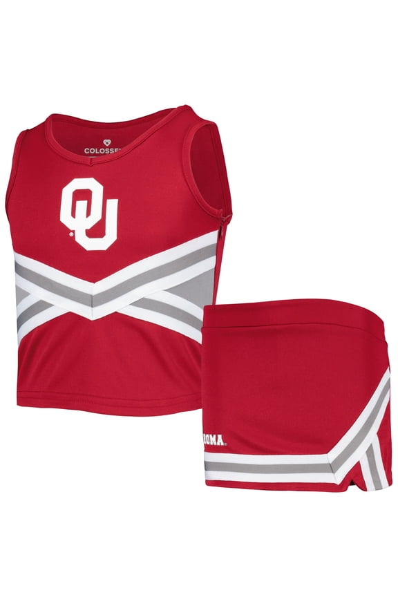 Girls Youth Colosseum Crimson Oklahoma Sooners Carousel Cheerleader Set