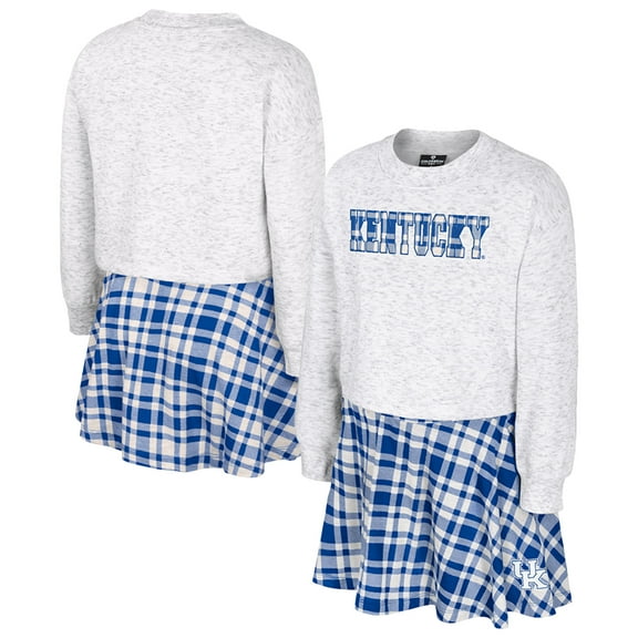 Girls Youth Colosseum Gray Kentucky Wildcats Marceline Plaid Skirt and Top Set