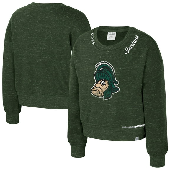 Girls Youth Colosseum  Green Michigan State Spartans Just a Minute Sweatshirt