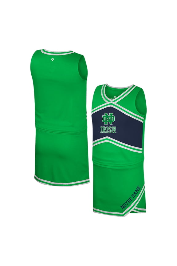 Girls Youth Colosseum Green Notre Dame Fighting Irish Cheerleader Top & Skirt Set