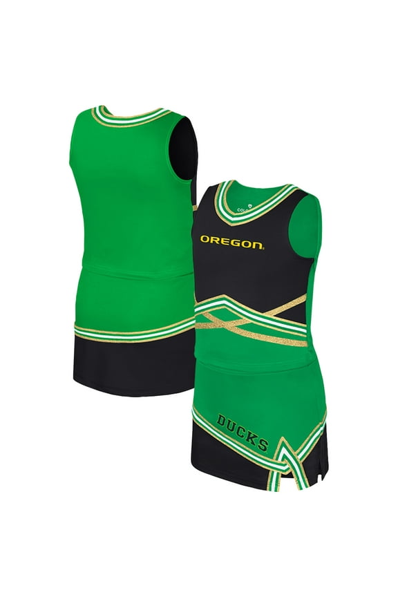 Girls Youth Colosseum Green Oregon Ducks Lollipop Park Cheer Two-Piece Set