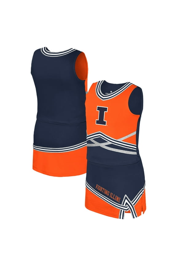 Girls Youth Colosseum Navy Illinois Fighting Illini Lollipop Park Cheer Two-Piece Set