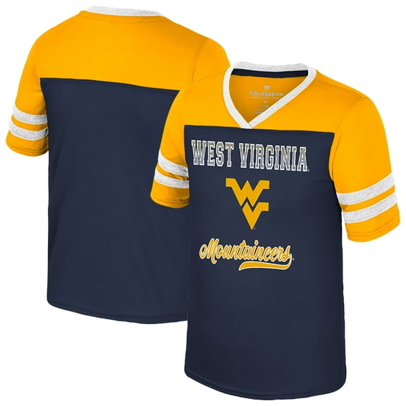 Girls Youth Colosseum Navy West Virginia Mountaineers Princess Bubblegum Bling T-Shirt